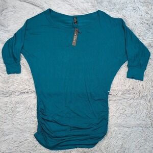 Johnny Shirt Womens XS Blouse Lightweight Stretch‎ Soft Comfort Preppy New